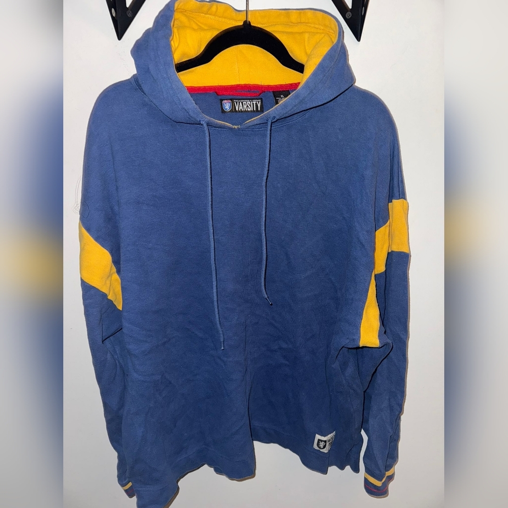 Varsity Blue and Yellow Men's Hoodie